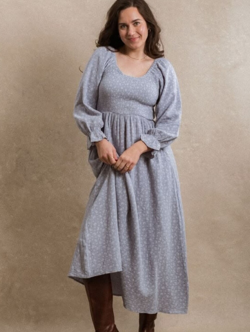 Neuflora Gentry Dress Blue Floral Small